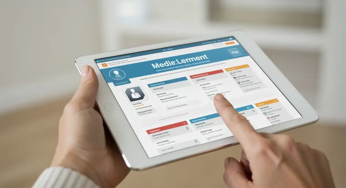 Digital tablet showing Medicare enrollment options for 2025