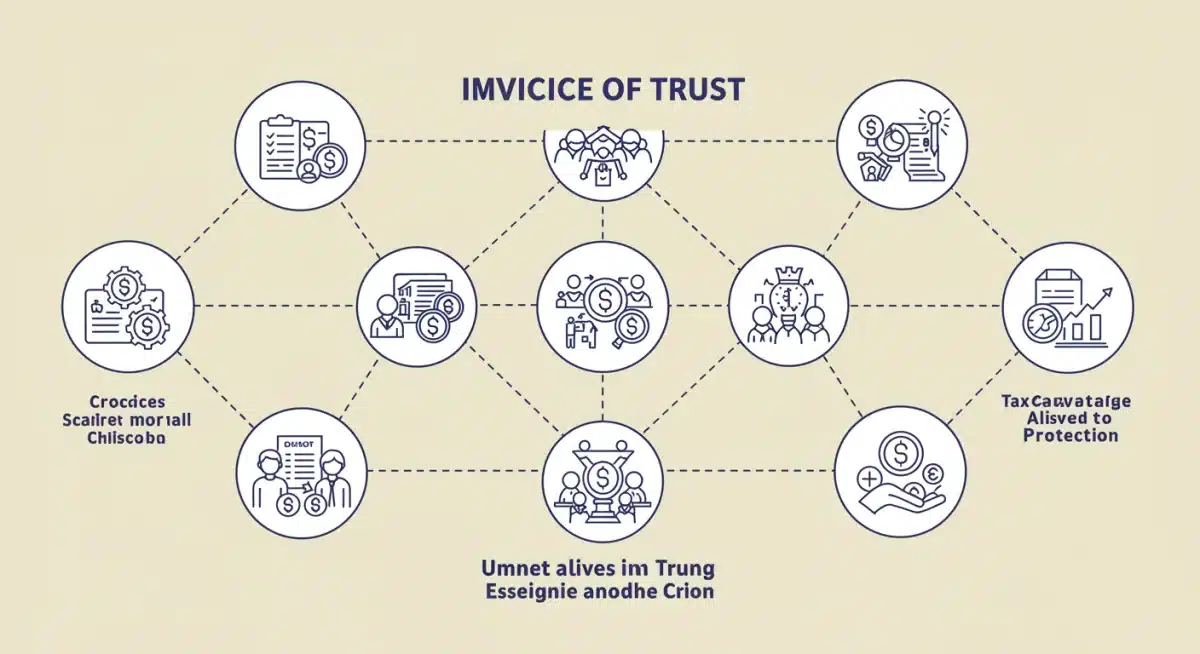 Infographic illustrating various types of trusts and their tax benefits