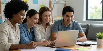 Family reviewing educational tax credits for 2025 on a laptop