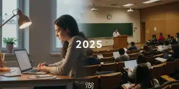 Students engaging with online and traditional learning environments in 2025, symbolizing degree comparison.