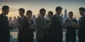 Professionals analyzing economic data, representing US jobless rate stability in January 2025.