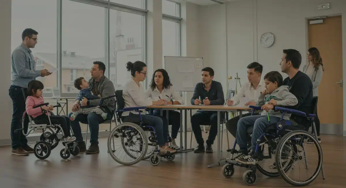 Special needs support group meeting at a community center