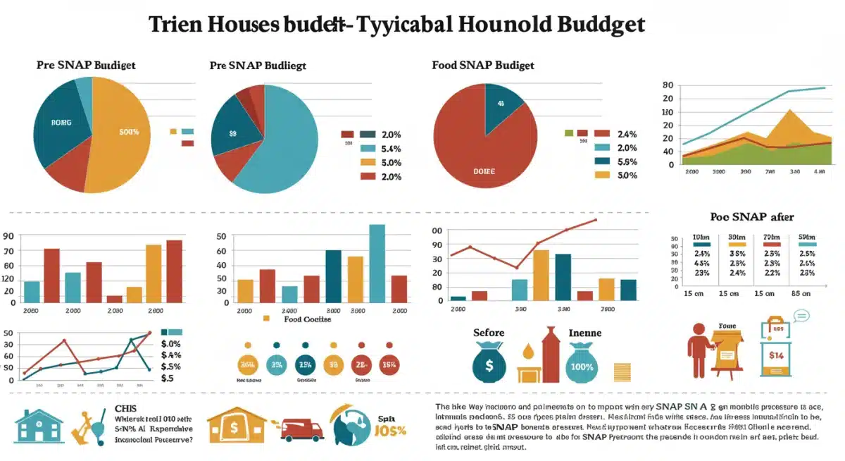 Infographic showing household budget breakdown with increased SNAP benefits