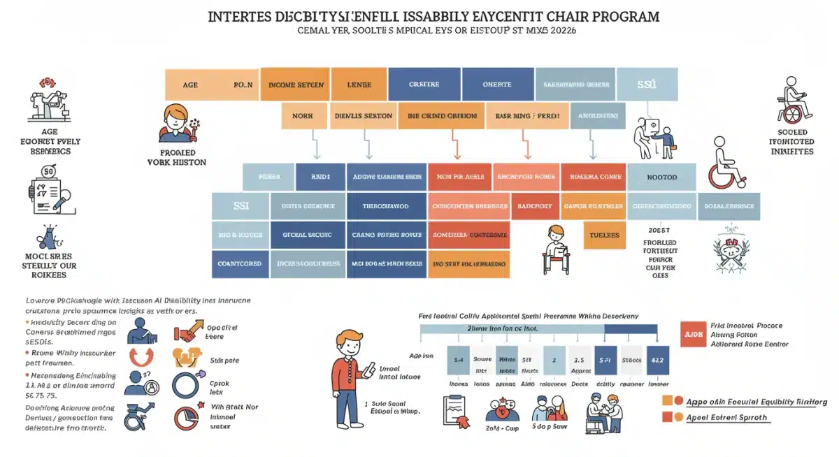 Infographic detailing eligibility requirements for 2026 disability benefit programs.