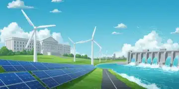 Illustration of diverse renewable energy sources powering the United States, symbolizing the 2026 energy policy shift.