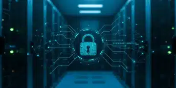 Digital padlock representing cybersecurity and data protection