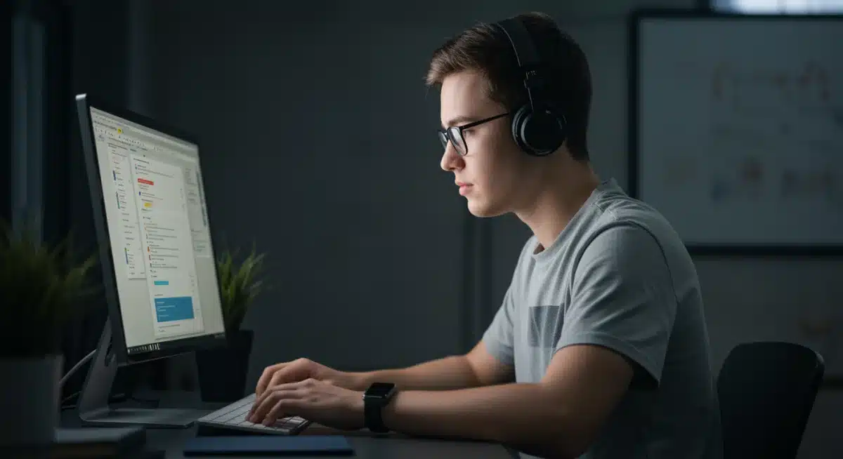 Student pursuing online certification for career advancement