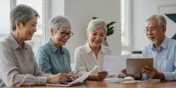 Seniors actively planning their finances, focusing on 2026 Social Security benefits and retirement strategies.