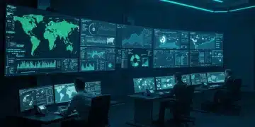 Advanced counterterrorism operations center with global threat intelligence displays
