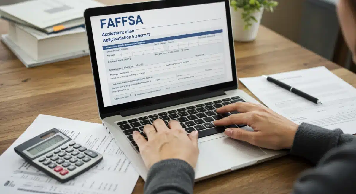 Person filling out the FAFSA application form on a laptop, emphasizing the importance of accurate financial aid submission.