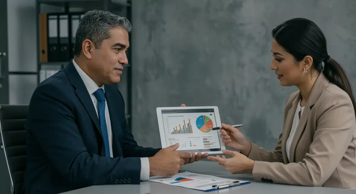 Financial advisor explaining strategies for maximizing 2026 Social Security benefits to a client.