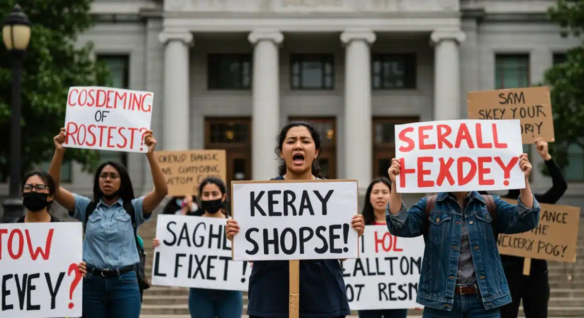 Diverse community members protesting, advocating for social and legal change.