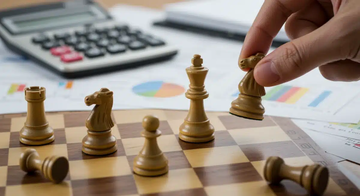 Strategic estate planning chessboard with tax documents
