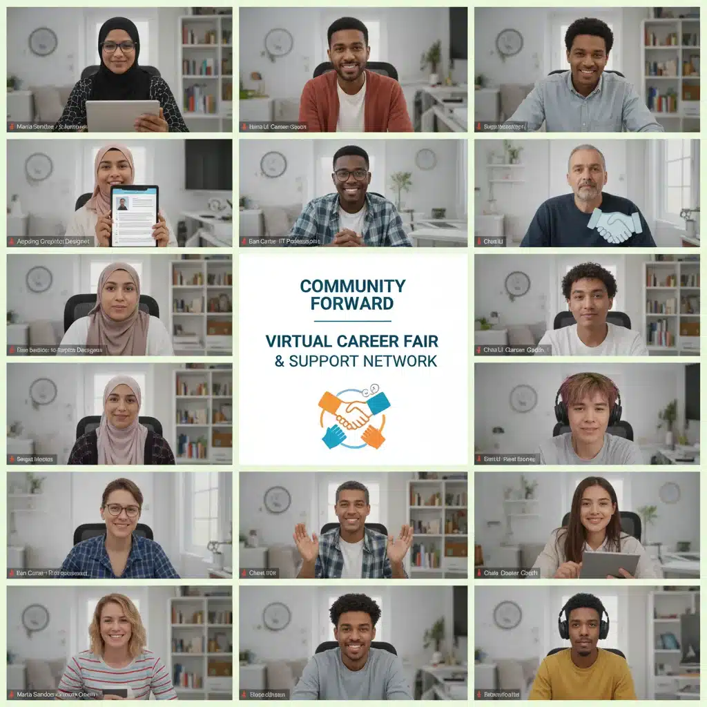 Diverse job seekers attending a virtual career counseling session.