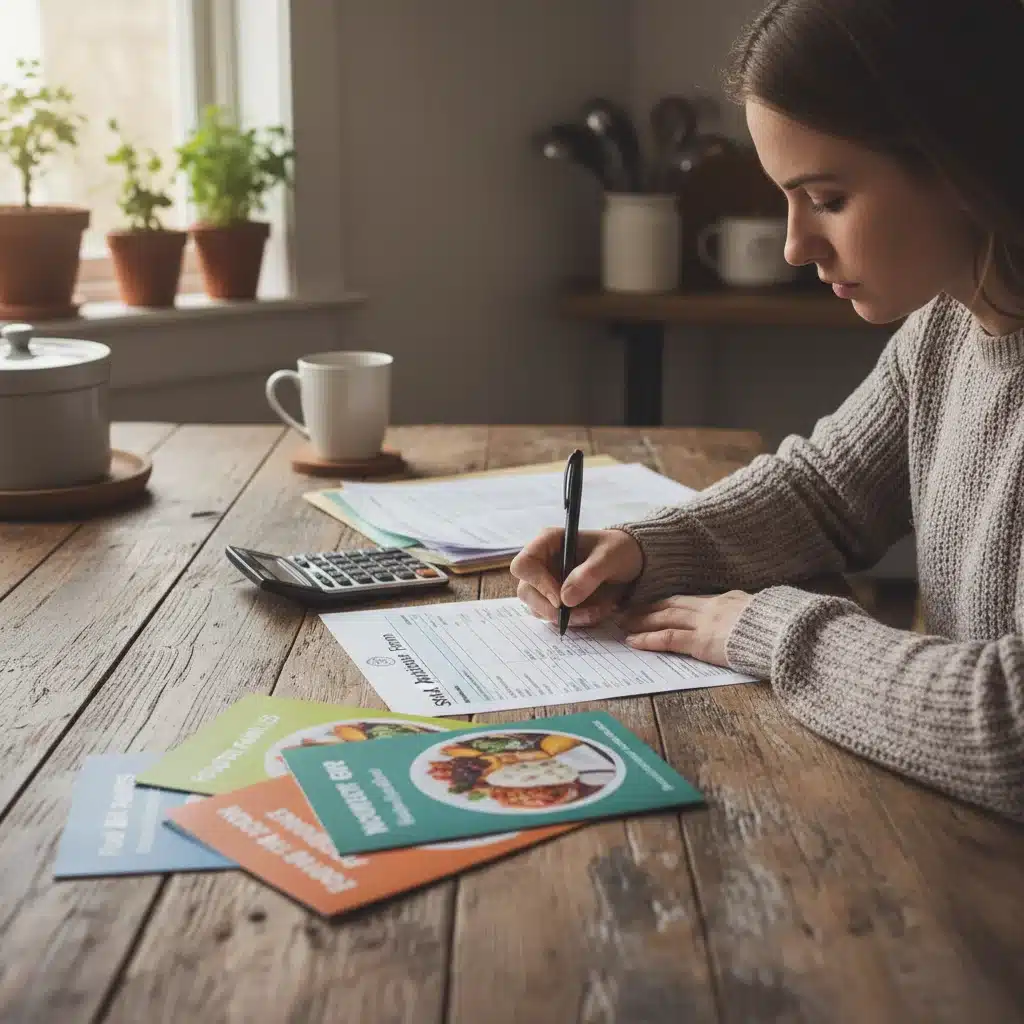 Person filling out SNAP application form