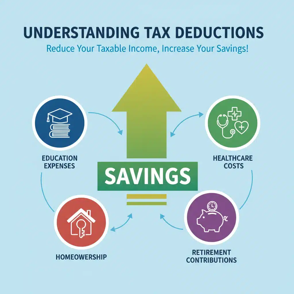 Infographic showing various tax deduction categories for 2026