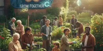 Diverse community members benefiting from a federal grant-funded program