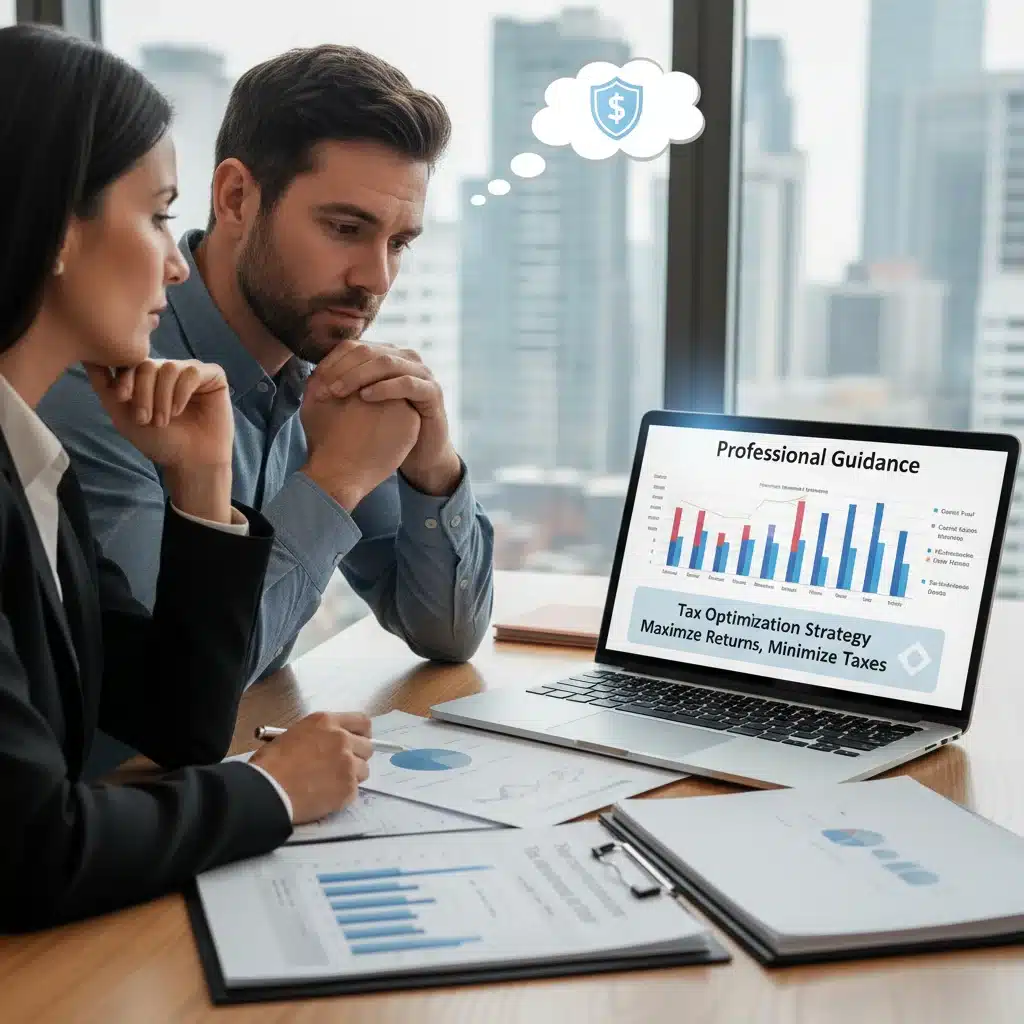 Financial advisor explaining investment strategies for 2026 tax changes