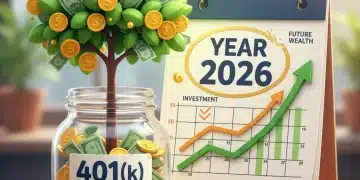 Growing money tree in 401(k) jar, symbolizing retirement savings growth in 2026.