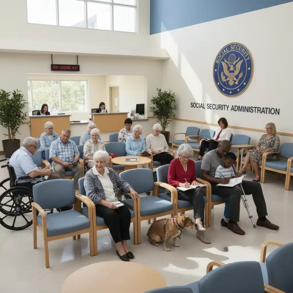 People waiting in a Social Security Administration office