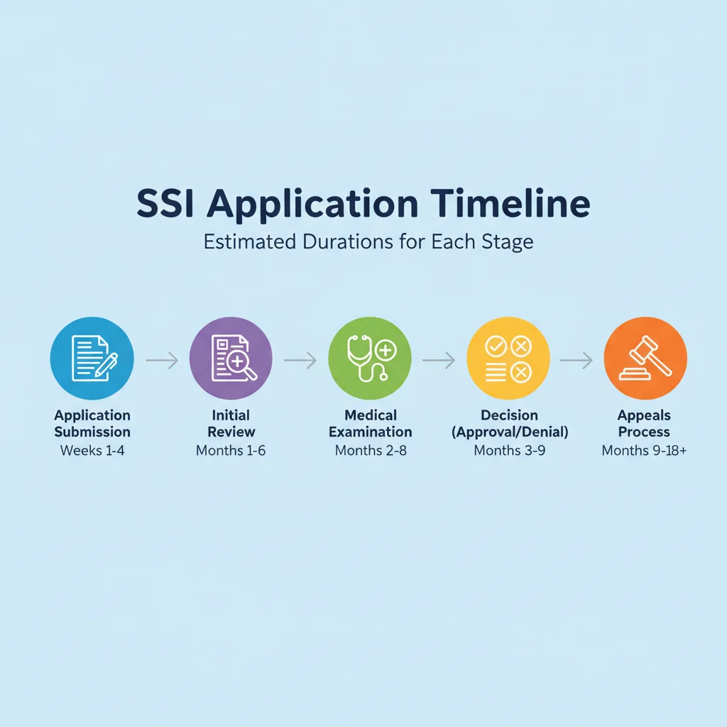 Infographic showing the SSI application process timeline