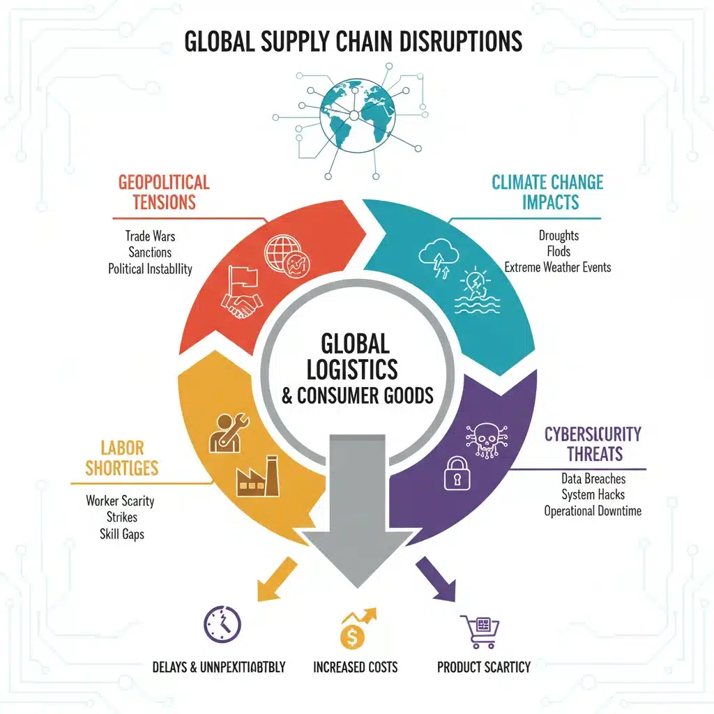 Infographic detailing causes of supply chain disruptions