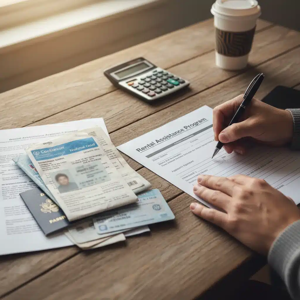 Person filling out emergency rental assistance application form