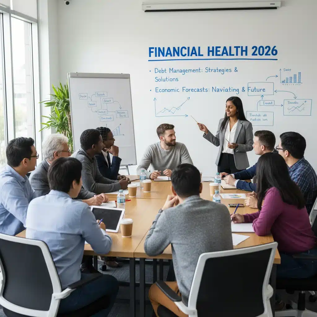 Group discussing financial planning and debt management strategies for 2026.