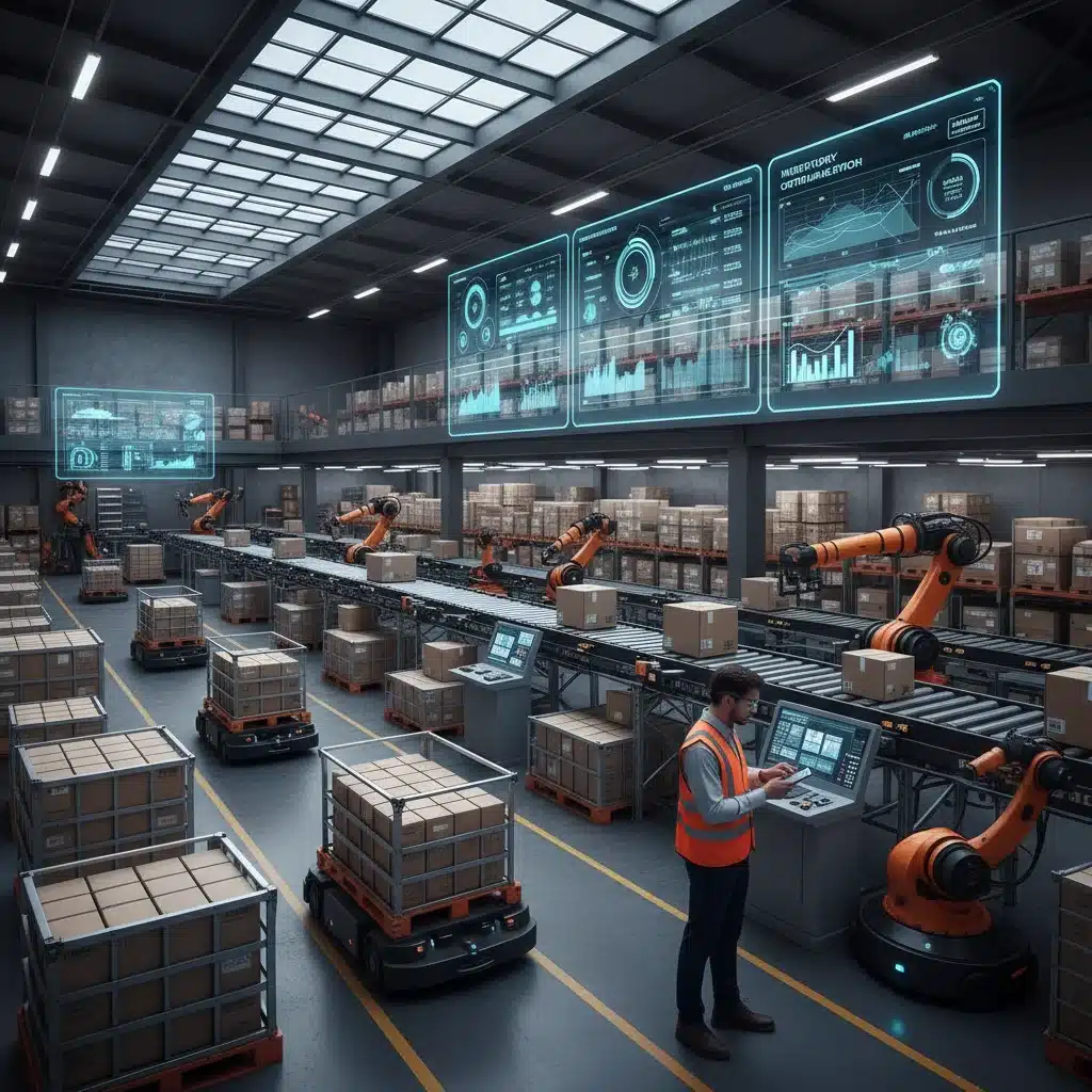 Modern warehouse implementing resilient supply chain strategies
