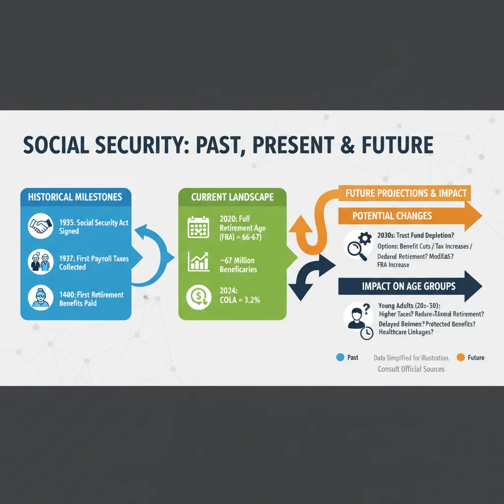 Infographic depicting Social Security projection timeline and impact