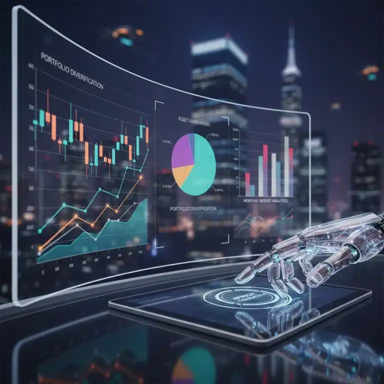 Digital interface showing automated financial planning and growth