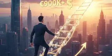 Person climbing a ladder of skills towards career success and higher salary