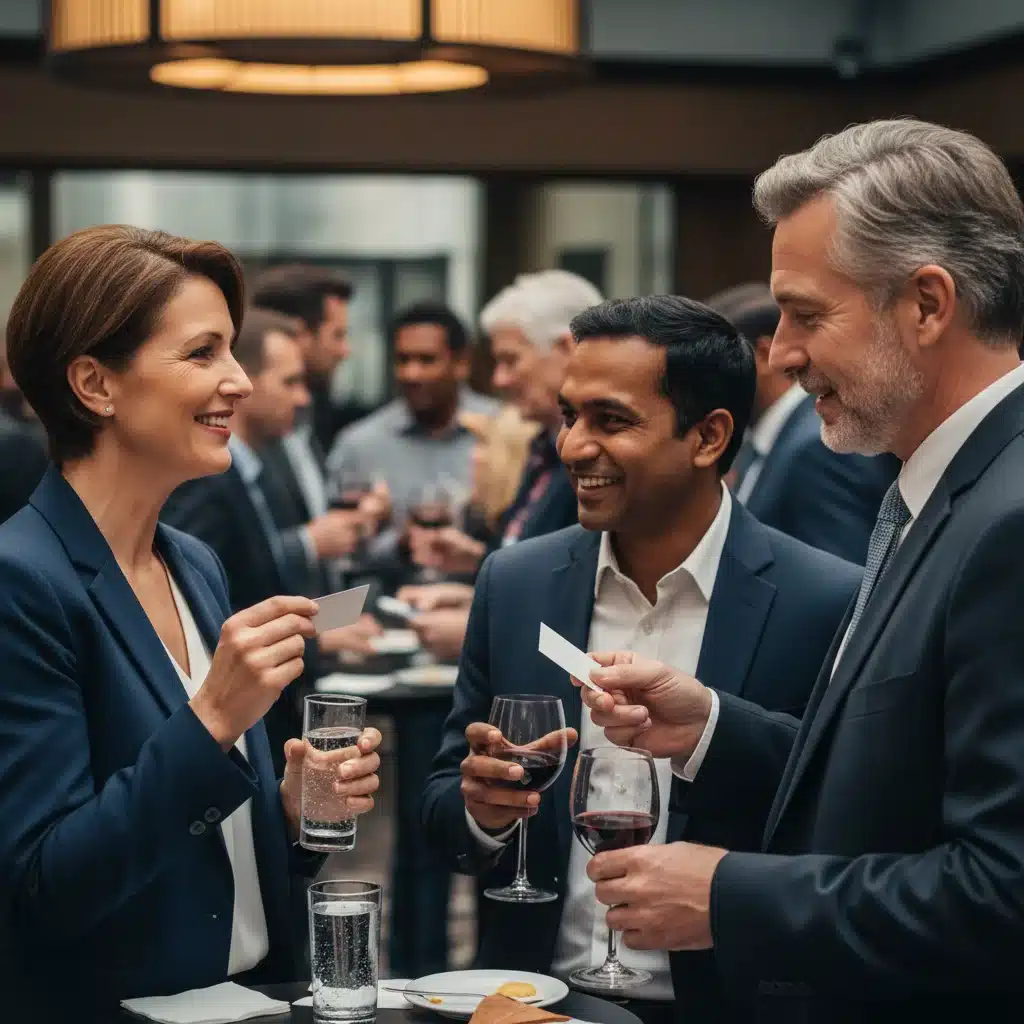 Diverse professionals over 40 networking at an industry event