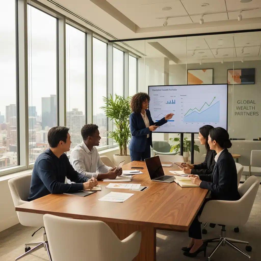 Diverse group consulting financial advisor for investment strategies