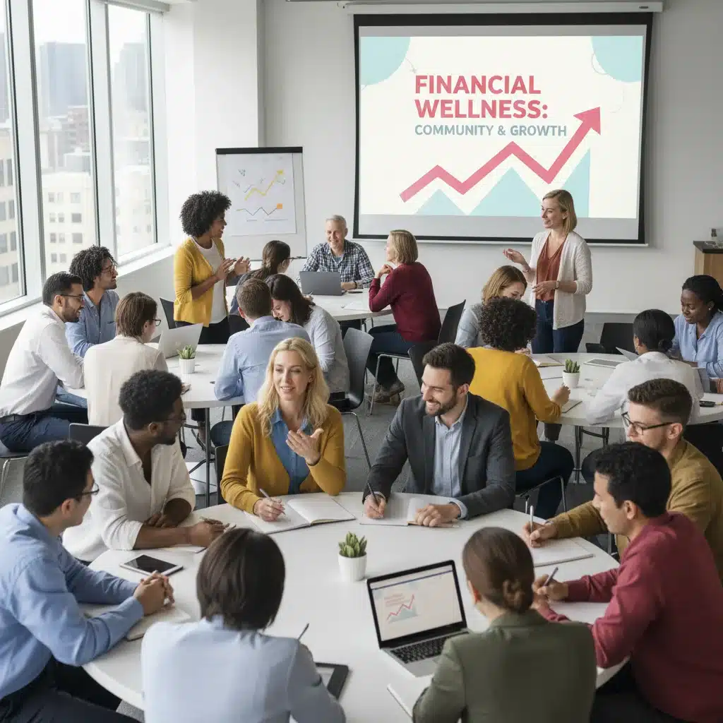 People attending a financial literacy workshop learning about wellness