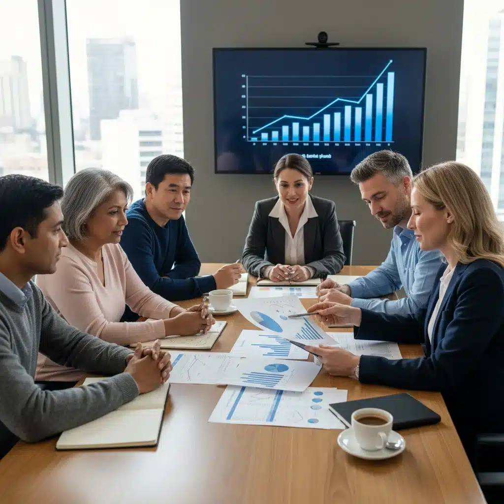 Group discussing financial plans with an advisor