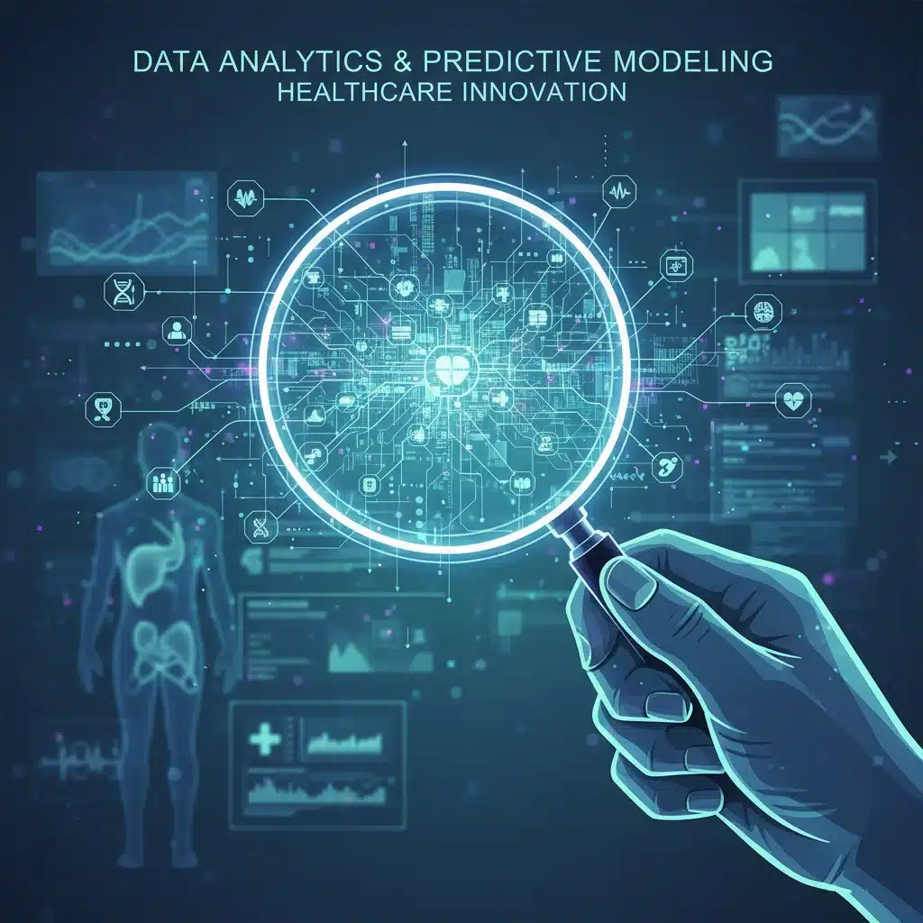 Data analytics and predictive modeling in healthcare, visualizing complex data networks