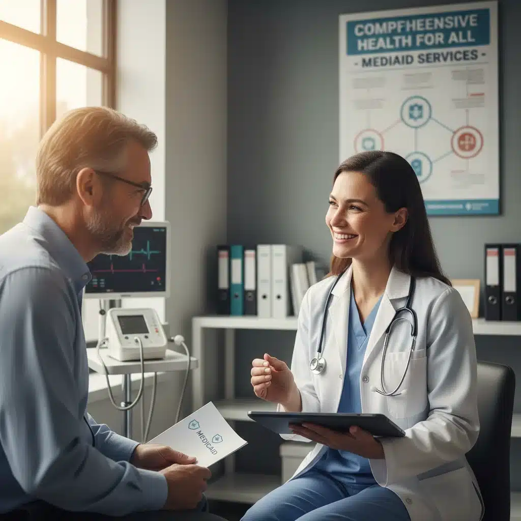 Doctor explaining healthcare services to a patient under Medicaid