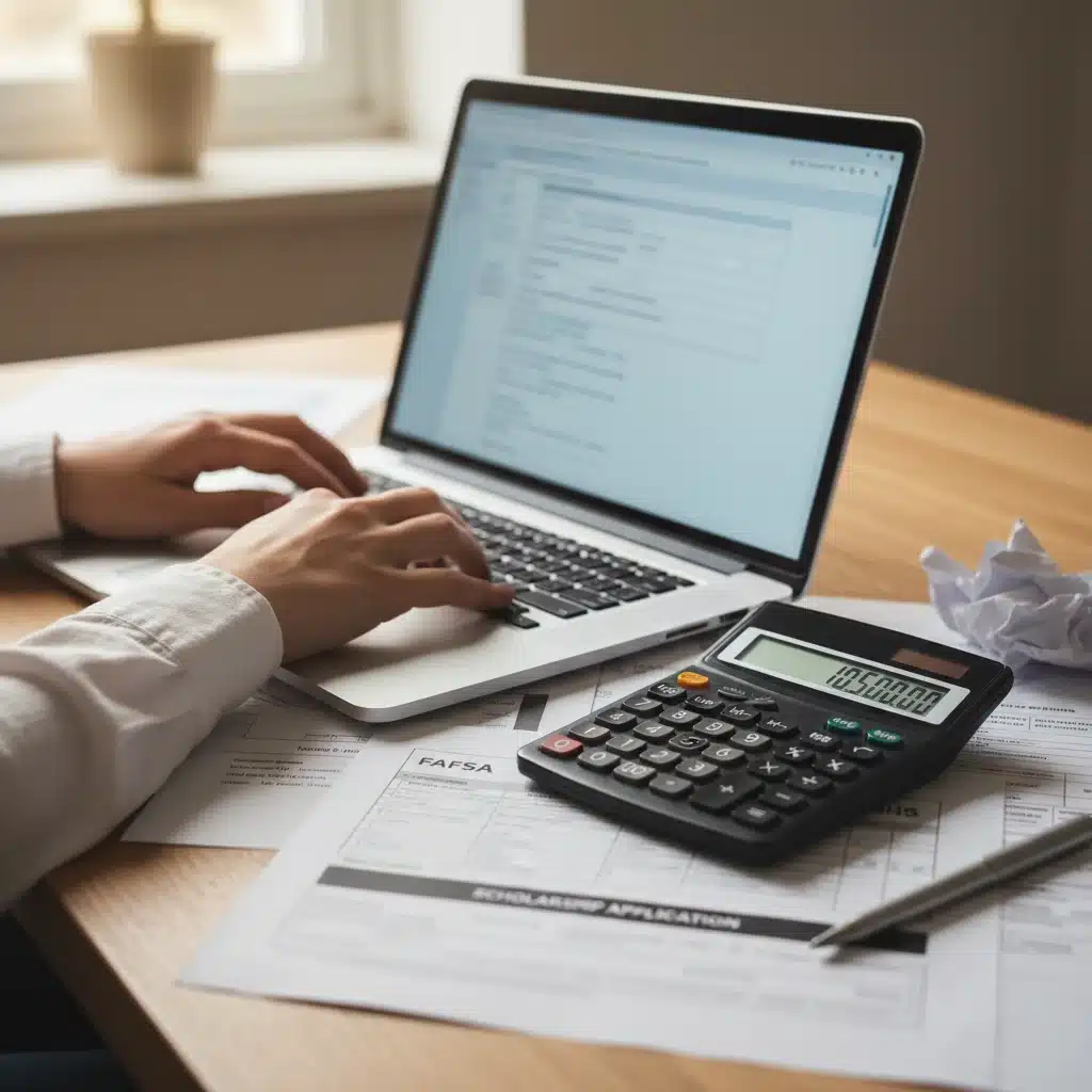 Person completing an online FAFSA application form