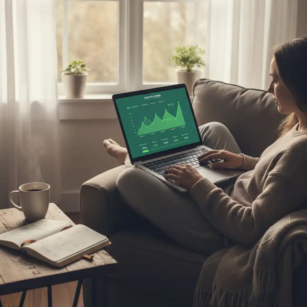 Individual managing their diversified investment portfolio on a laptop at home