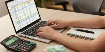 Person optimizing savings on laptop with financial tools