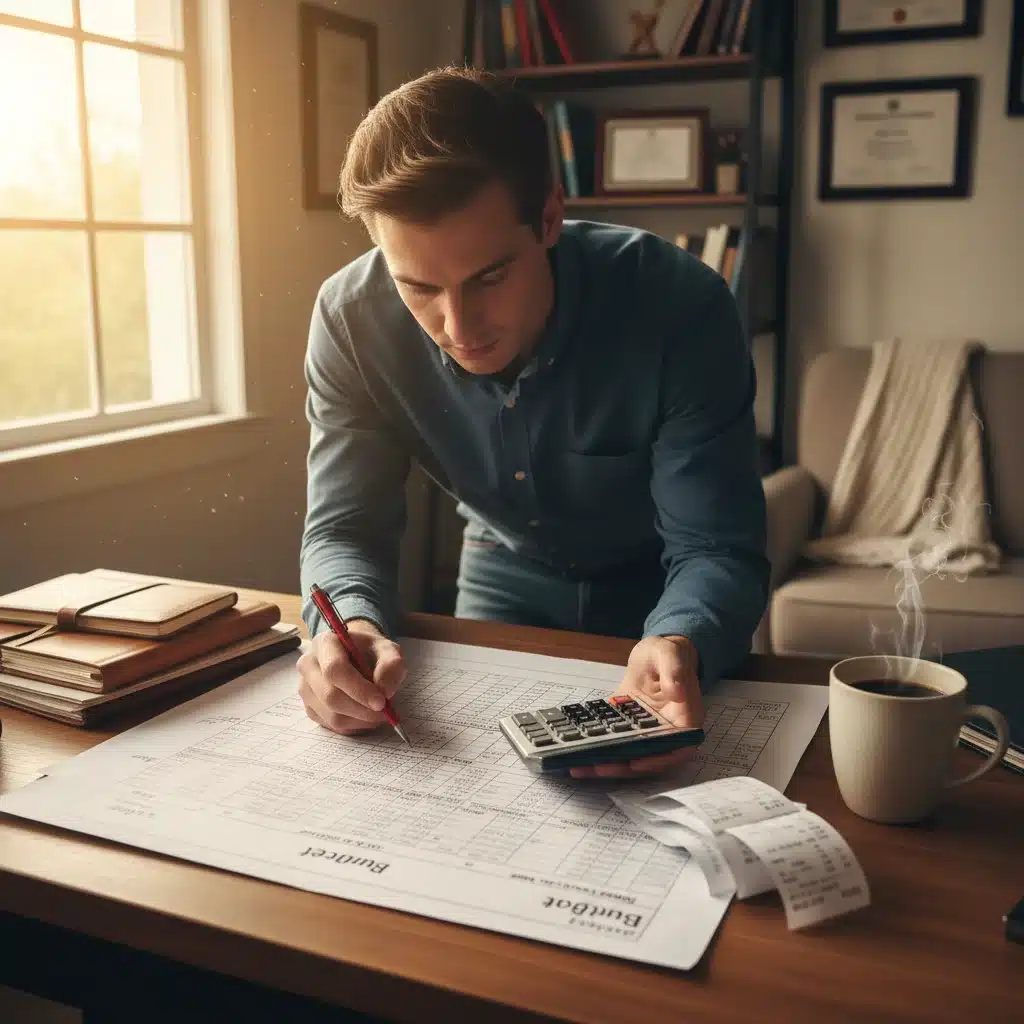 Person meticulously reviewing a personal budget spreadsheet