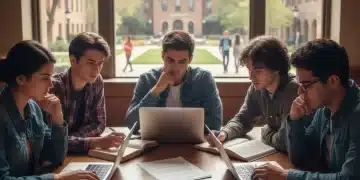 Students reviewing 2026 federal student aid documents and FAFSA forms