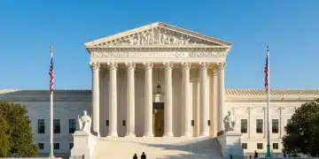 United States Supreme Court building, symbol of judicial review and American law.