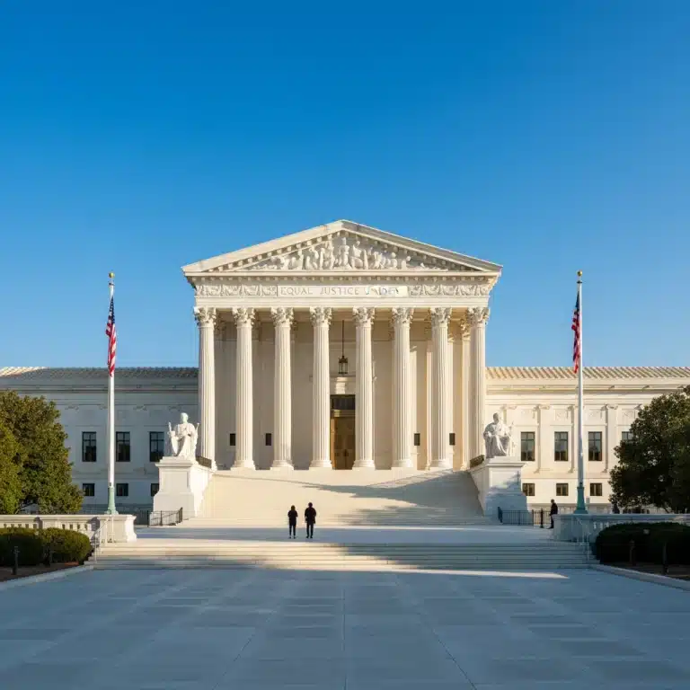 United States Supreme Court building, symbol of judicial review and American law.