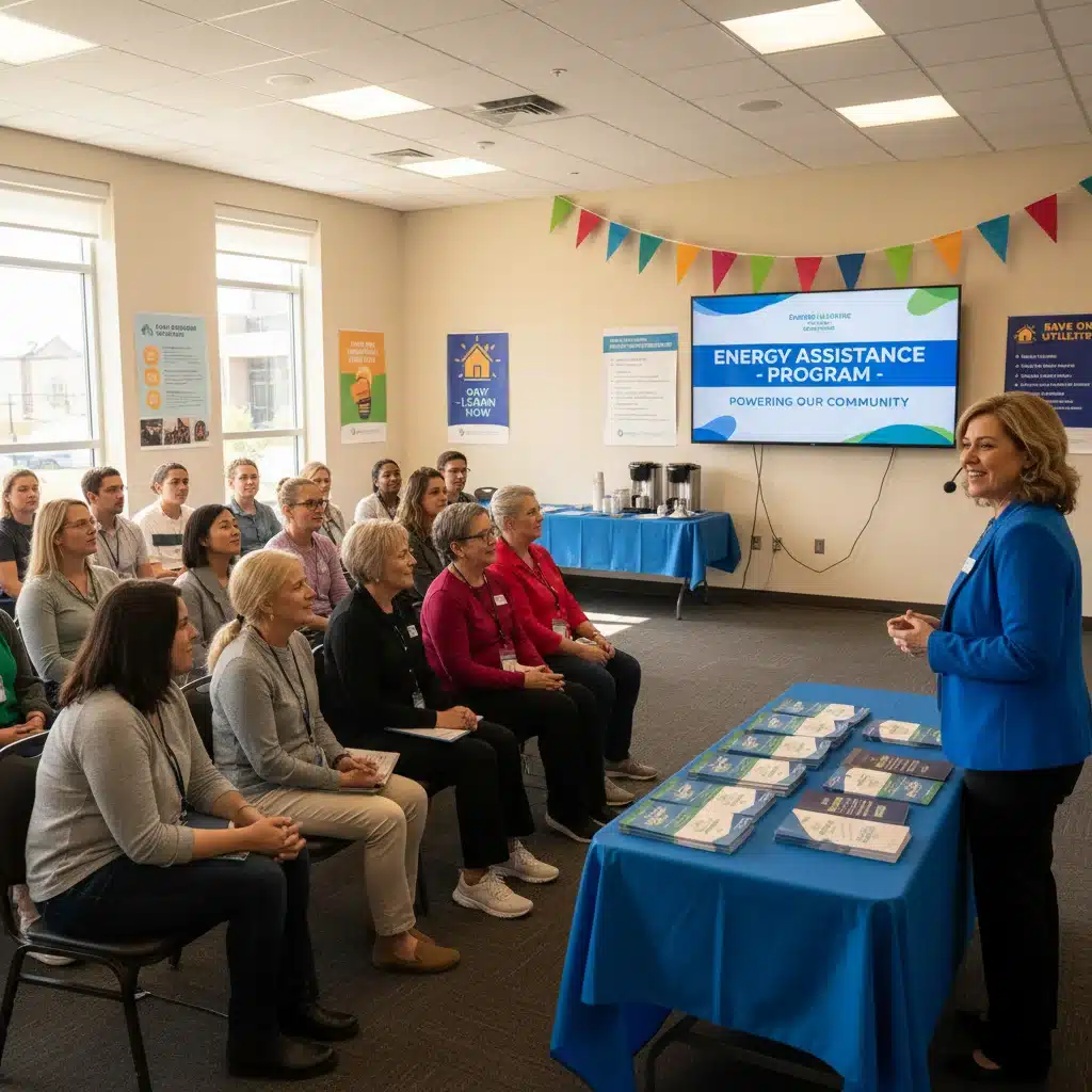 Community members attending a LIHEAP information session