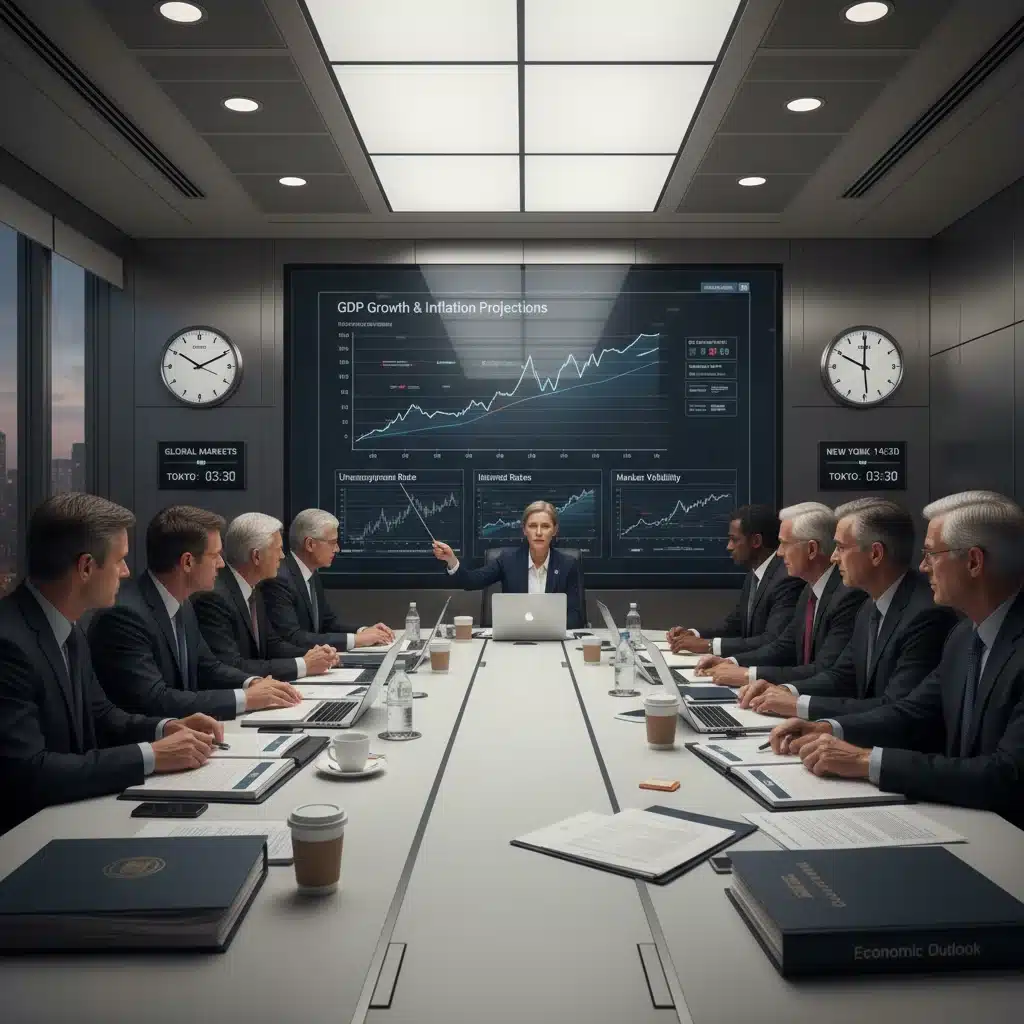Central bank officials discussing monetary policy in response to inflation data.