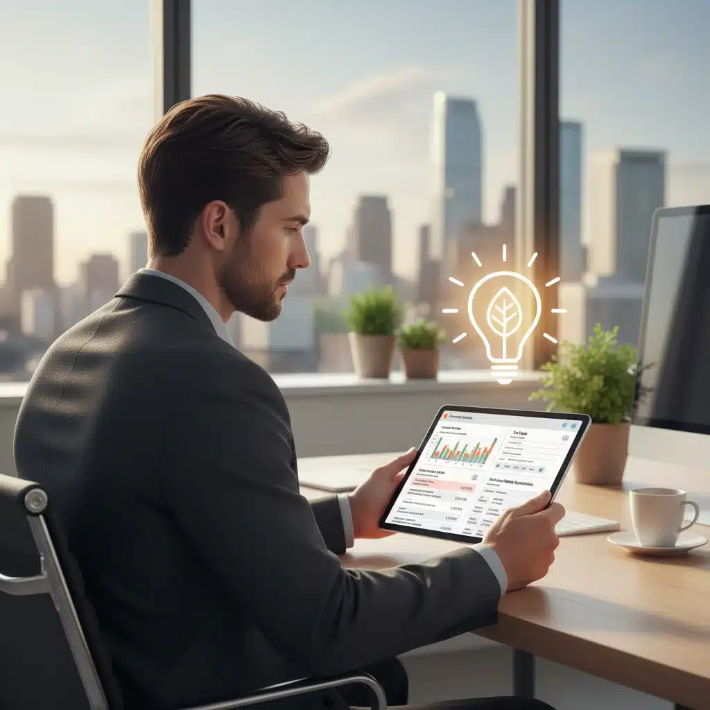 Investor analyzing investment portfolios and tax forms for tax-loss harvesting strategies.